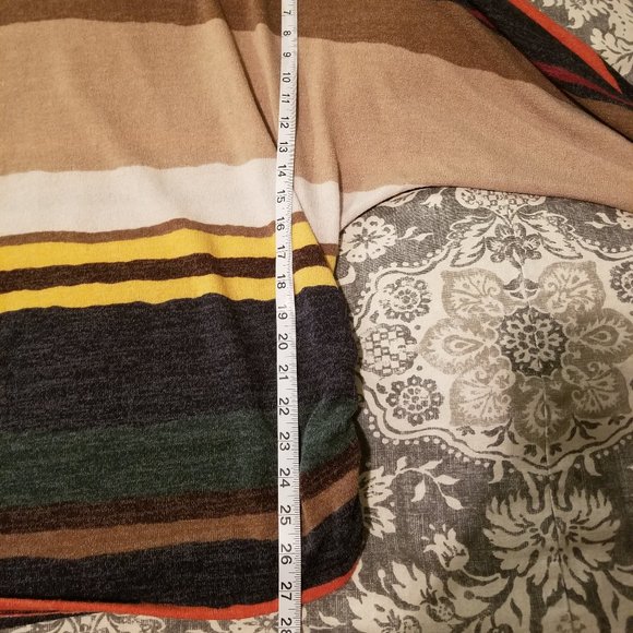 Raw Edge Striped Tunic Sweater - Picture 5 of 7